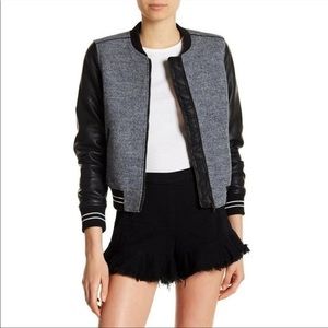 BlankNYC Small Own the Night Faux Leather Varsity Bomber